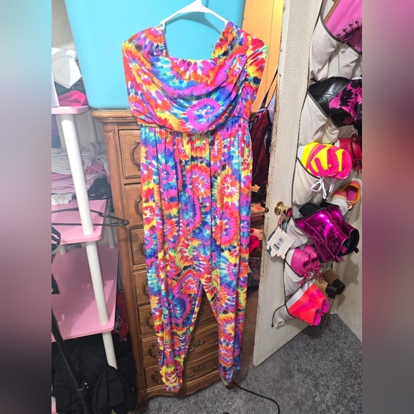 ⚘️Rouge Tiedye Jumpsuit Strapless 3x - Picture 1 of 4